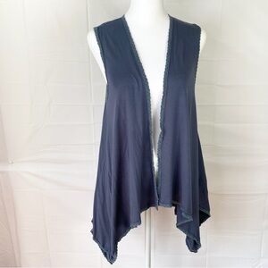 POL‎ Hippie Boho Sleeveless Embroidered Open Cardigan Vest Small S Lace
